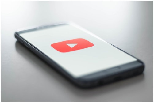The Youtube Logo on a mobile phone 
