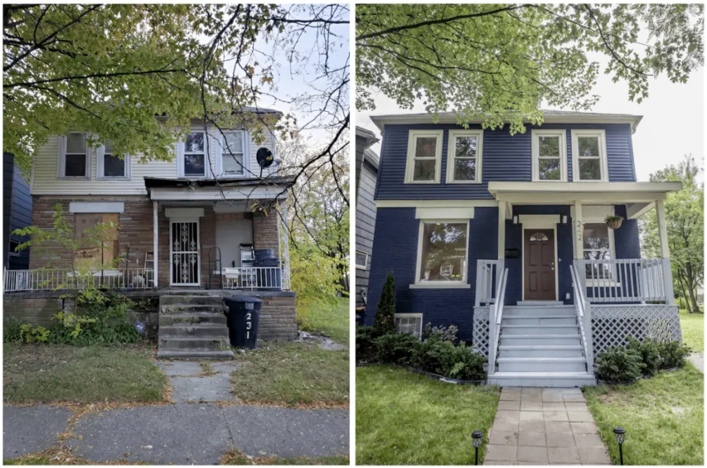 A rehabilitated home in North End, Detroit