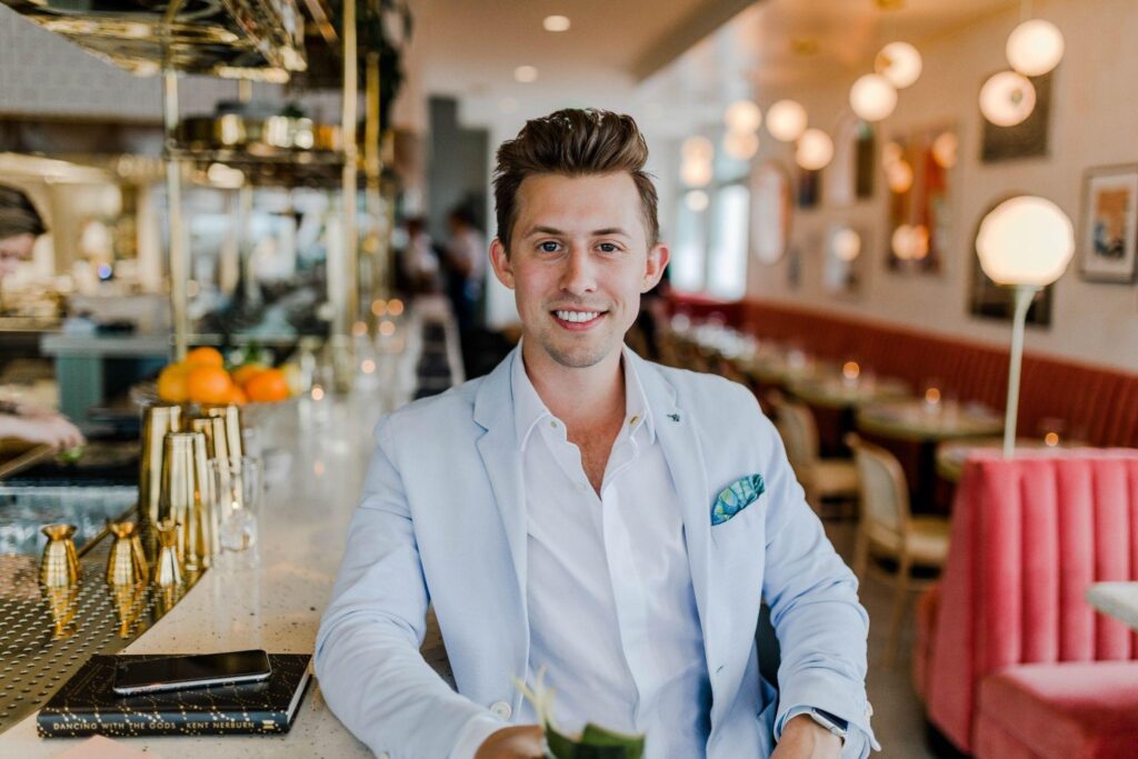 A young man looking professional in his stylish suit